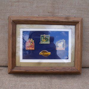 Vintage LA Rams Football Player Pins Wood Frame